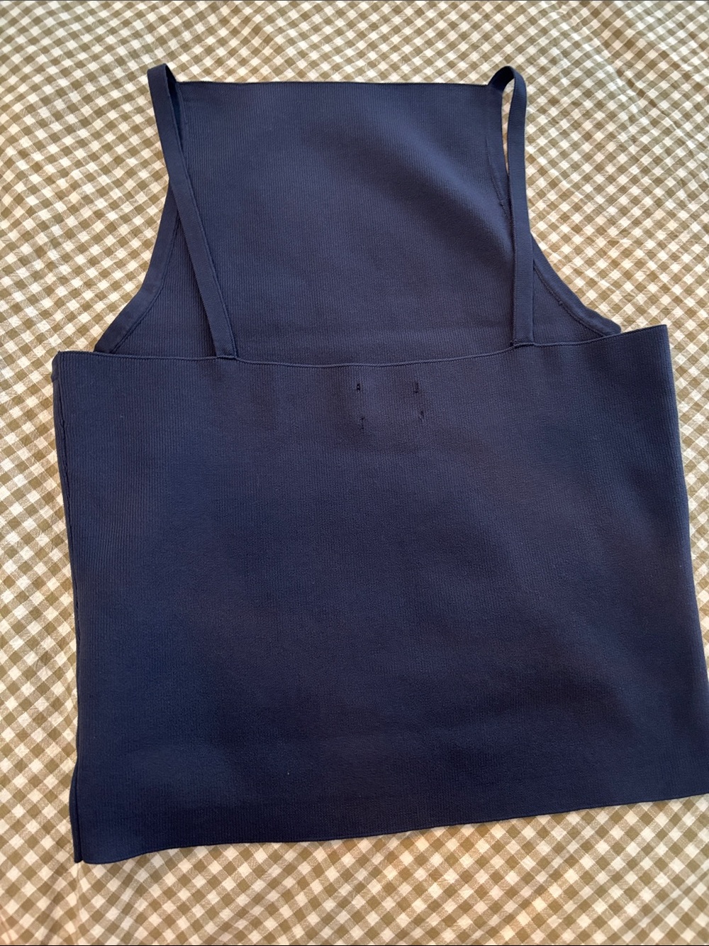 ASOS Navy Square Neck Ribbed Tank - Picture 2 of 3